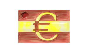Spanska flaggan med euron underteckna vektorbild