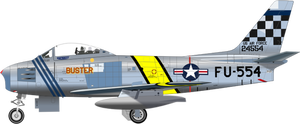Disegno di vettore aereo North American F-86 Sabre
