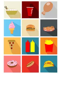 Makanan cepat saji ikon vektor gambar