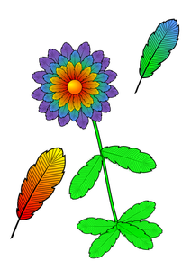 Vector illustration of flower made out of feathers