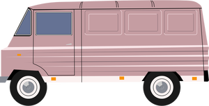 Vector illustration of purple delivery van