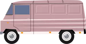 Vektor ilustrasi ungu pengiriman Van