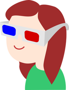 3D gözlük ile kız
