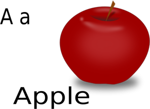 Clip-art vector da carta de aprendizagem por fruta