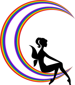 Hada en luna arco iris