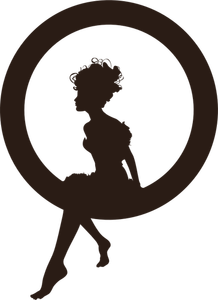 Fairy Sitting In Circle Silhouette