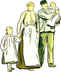 Ilustracja wektorowa kolorowy znak rodziny
