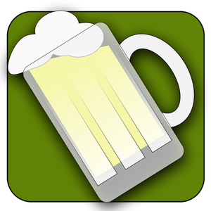 Image clipart vectoriel d'icône de chope de bière incliné