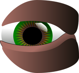 Vector clip art of green eye