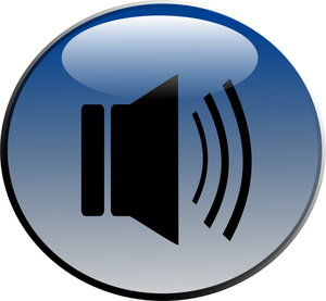 Glossy audio icon vector clip art