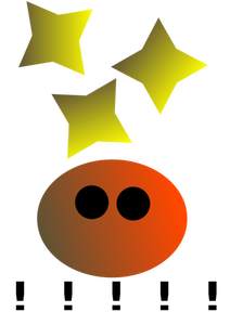 Happy face with stars vector drawing