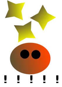 Happy face with stars vector drawing