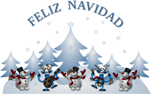 Vector image of Merry Christmas card in Spanish