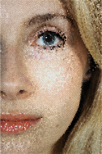 Female mosaic face