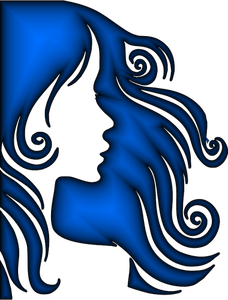 Female Hair Profile Silhouette Sapphire