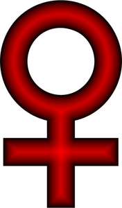 Rood vrouwelijke symbool