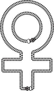 Vrouwelijke symbool rits