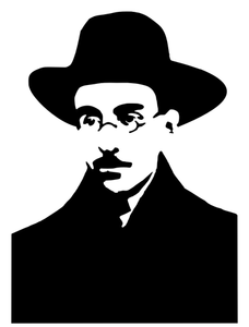 Silhouette vector clip art of portrait of Fernando Pessoa