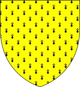 Yellow heraldic shield vector image