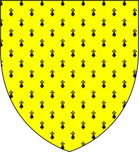 Keltainen heraldinen kilven vektorikuva