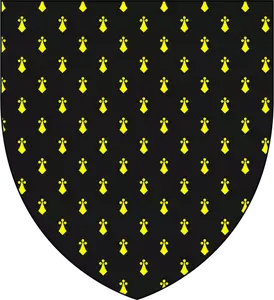 Preto de escudo com padrão amarelo