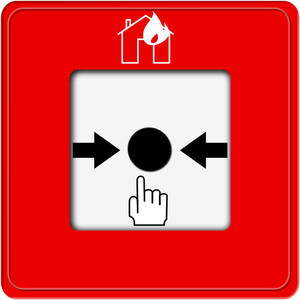 Drawing of fire alarm push button