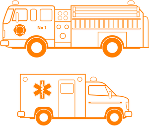 Emergency service vehicle vector image
