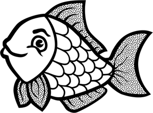 Fish with spots line art vector image