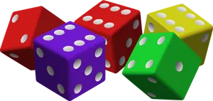 Multi-colored dices