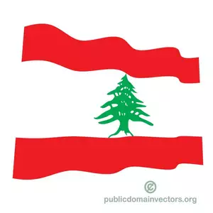 Wavy flag of Lebanon
