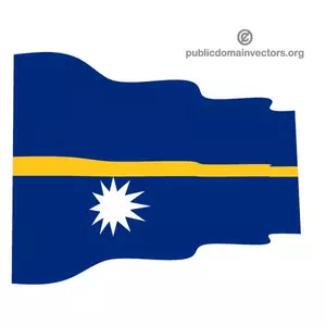 Wavy flag of the Republic of Nauru