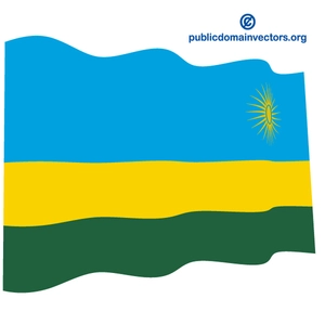 Wellenförmige Flagge Ruanda