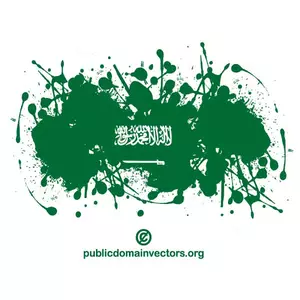 Salpicaduras de tinta en colores de la bandera de Arabia Saudita