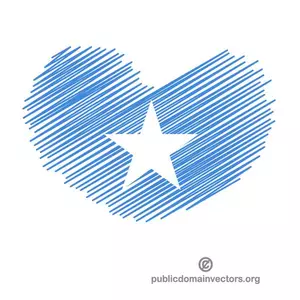 Somalias flagga i hjärta form