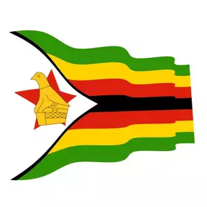 Wavy flag of Zimbabwe