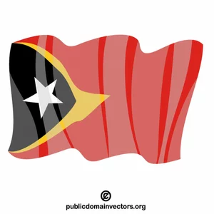 Flag of East Timor vector clip art