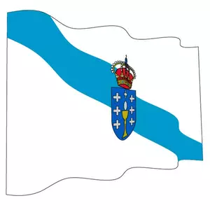 Wavy flag of Galicia