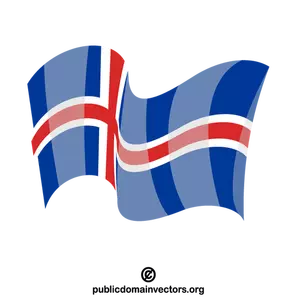Bendera clip art vektor Islandia