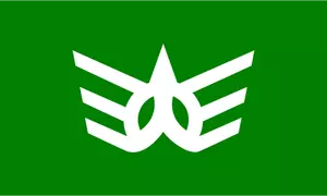 Officiële vlag van Kawauchi vector illustraties