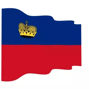 Golvende vlag van Liechtenstein