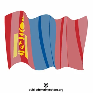 Mongoliets nationella flagga