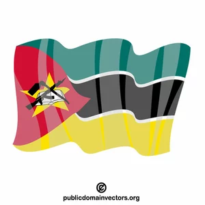 Vlajka Mosambiku vektorový klipart
