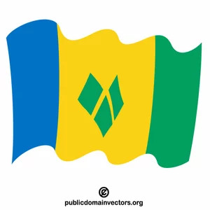 Flag of Saint Vincent and the Grenadines vector clip art