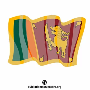Flagget til Sri Lanka vektor