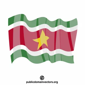 República do Suriname agitando bandeira