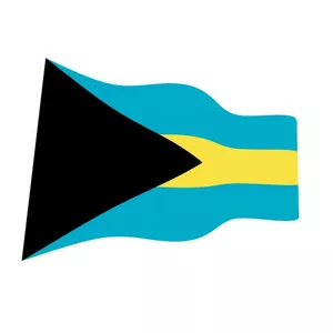 Ondeando la bandera de las Bahamas