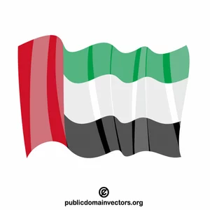 Флаг Объединенных Арабских Эмиратов развевается