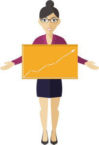 Business woman with graph