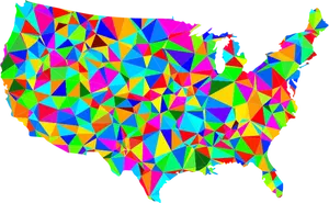 Mapa dos EUA de baixo poli