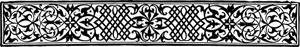 Tegning av rektangulære svarthvite dekorativ banner
